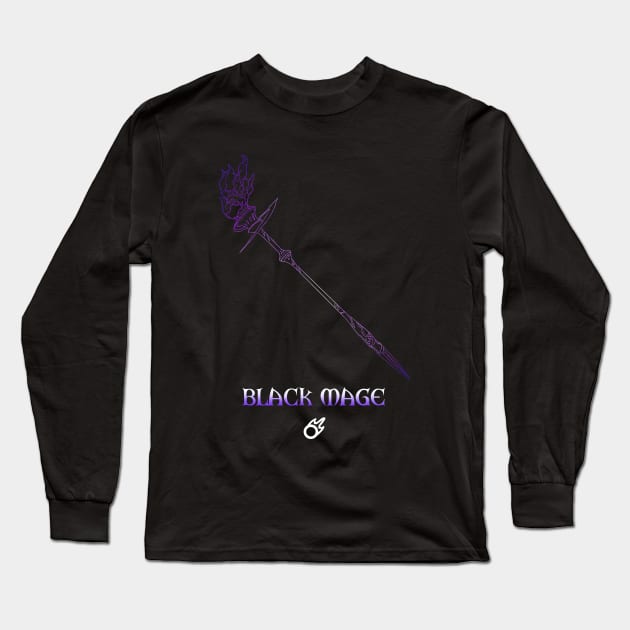 Black Mage Fantasy Weapon Long Sleeve T-Shirt by serre7@hotmail.fr